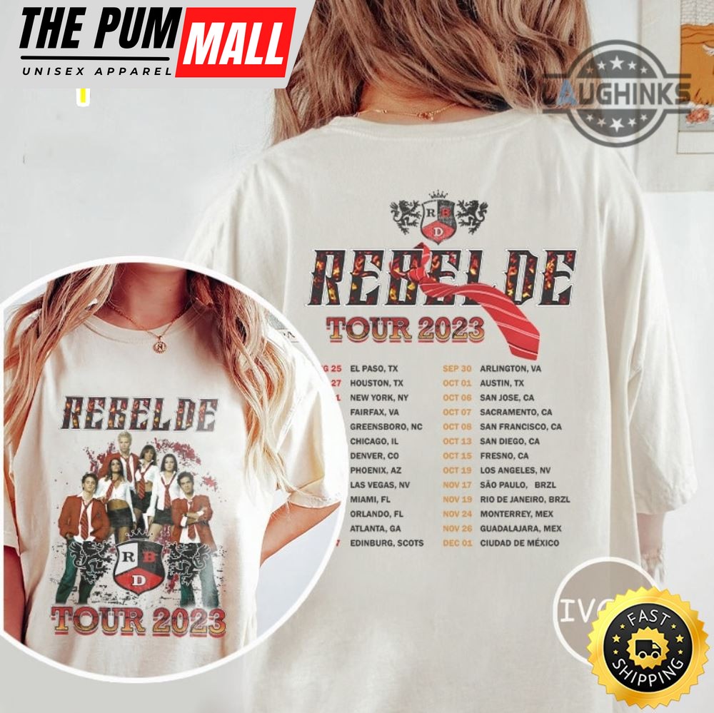 Rebelde Shirt Vintage Double Sided Rbd Tour 2023 Tshirt