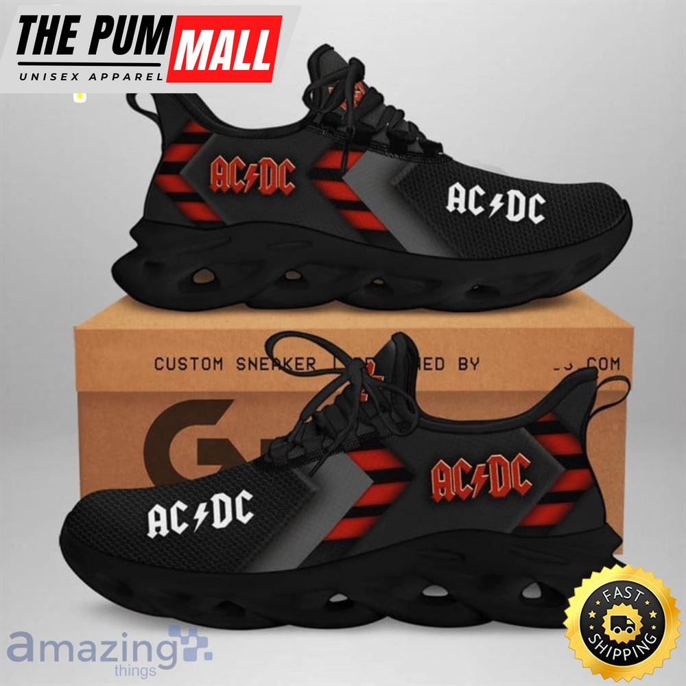Red And Black Acdc Band Max Soul Sneakers Rock Music Shoes For fans