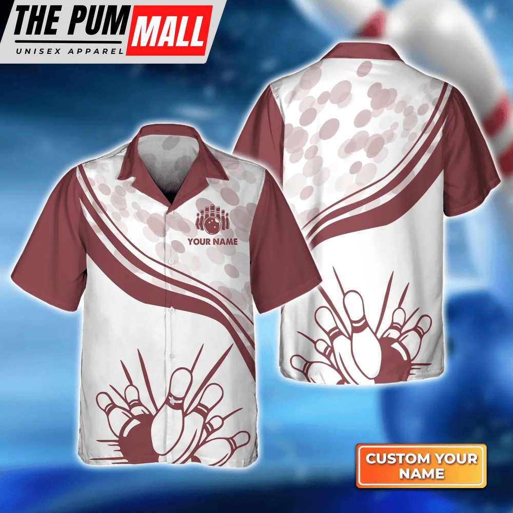 Red Bowling Hawaiian Shirt Bowling Hawaiian Shirt For Unisex Bowling Team shirt