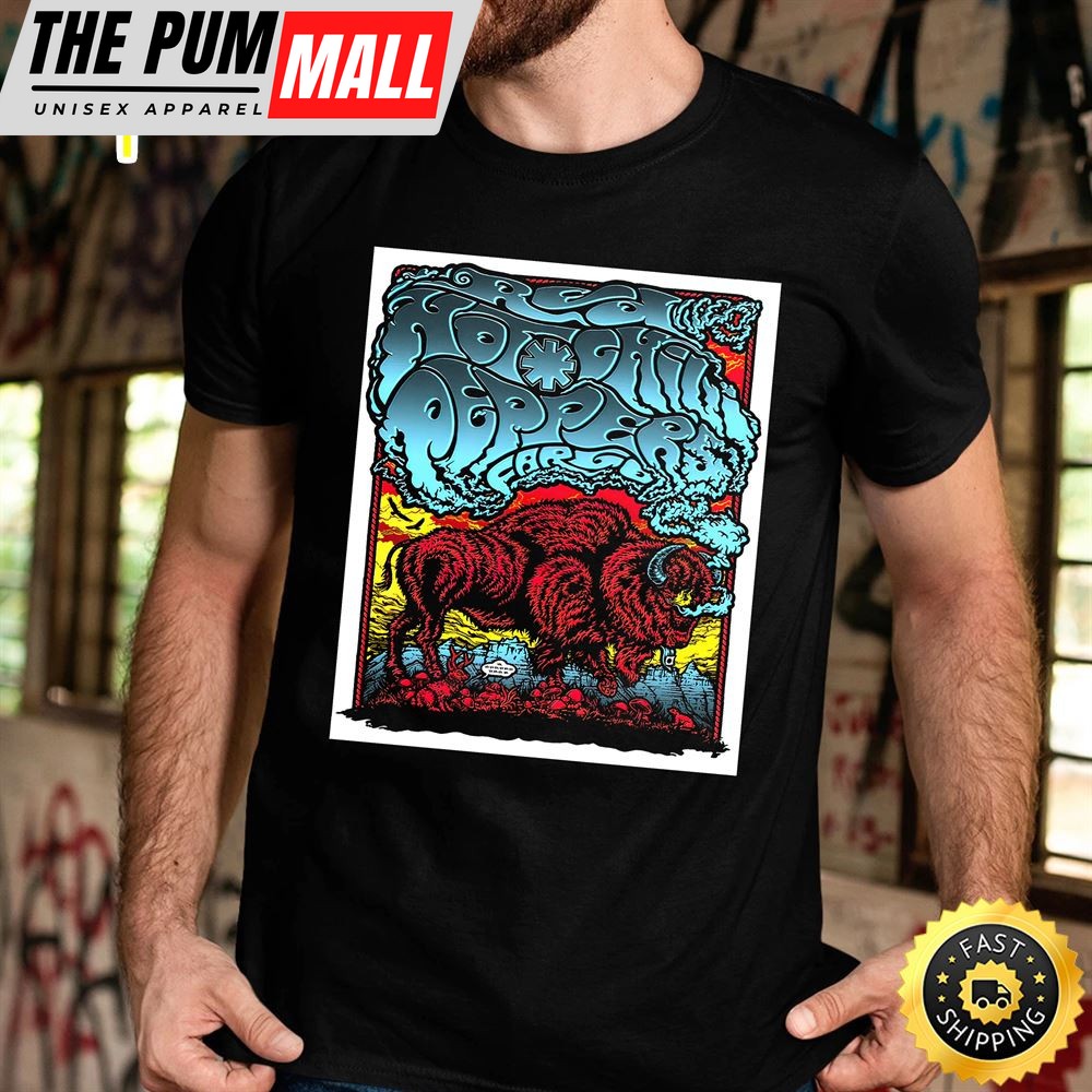 Red Hot Chili Peppers Fargo April 6 Tour 2025 Unisex Black T-shirt