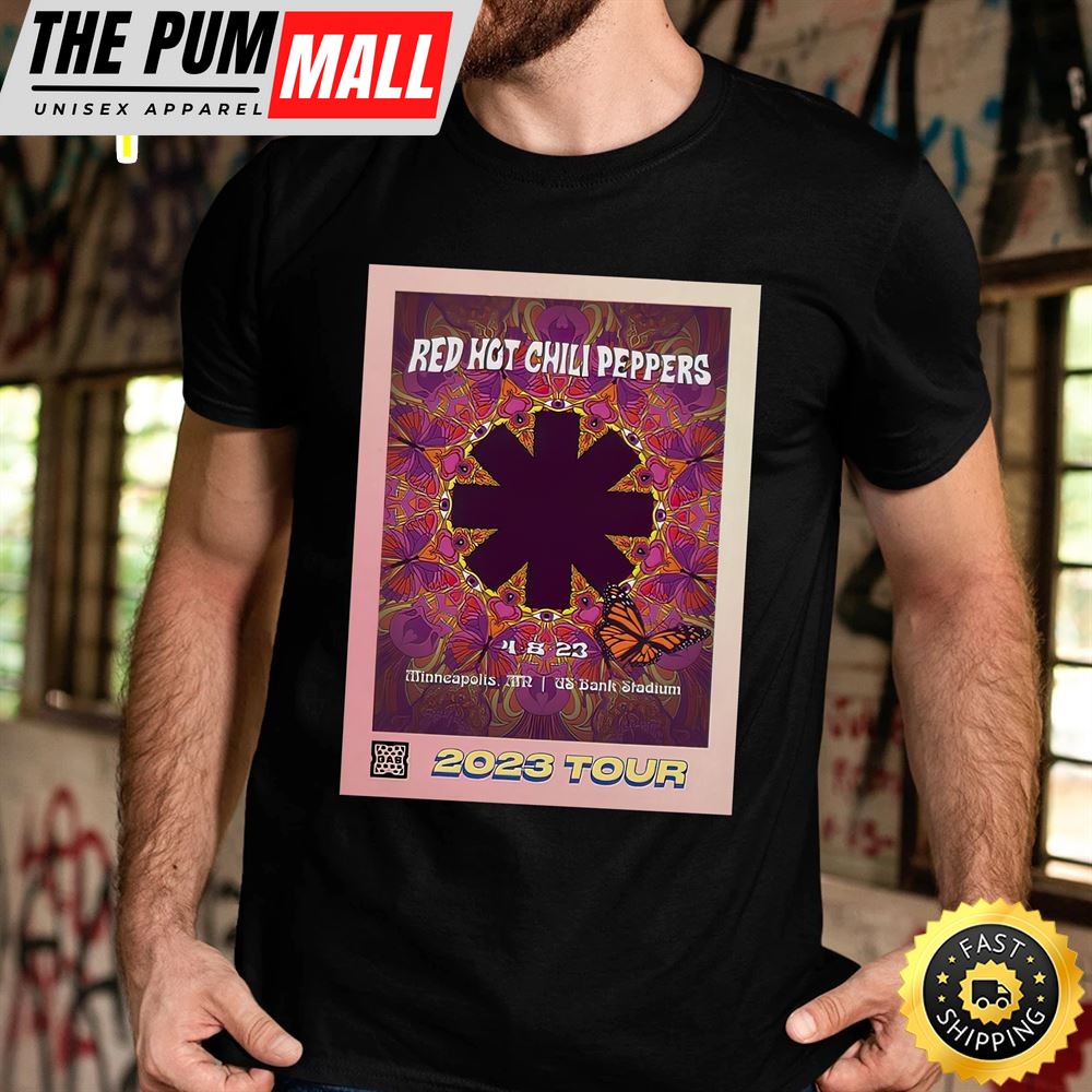 Red Hot Chili Peppers Minneapolis April 8 Tour 2025 GAS Unisex Black T-shirt