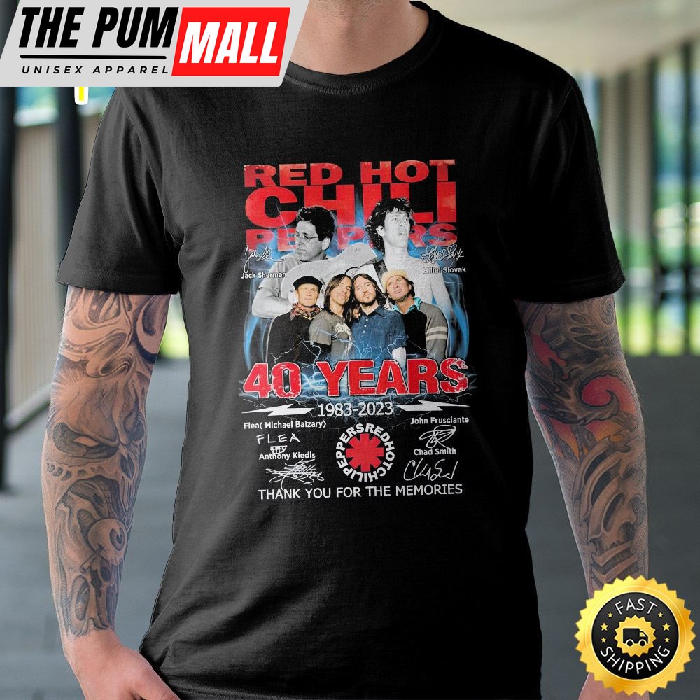 Red Hot Chili Peppers Thanks You For The Memories 40 Years 1983-2025 T-shirt