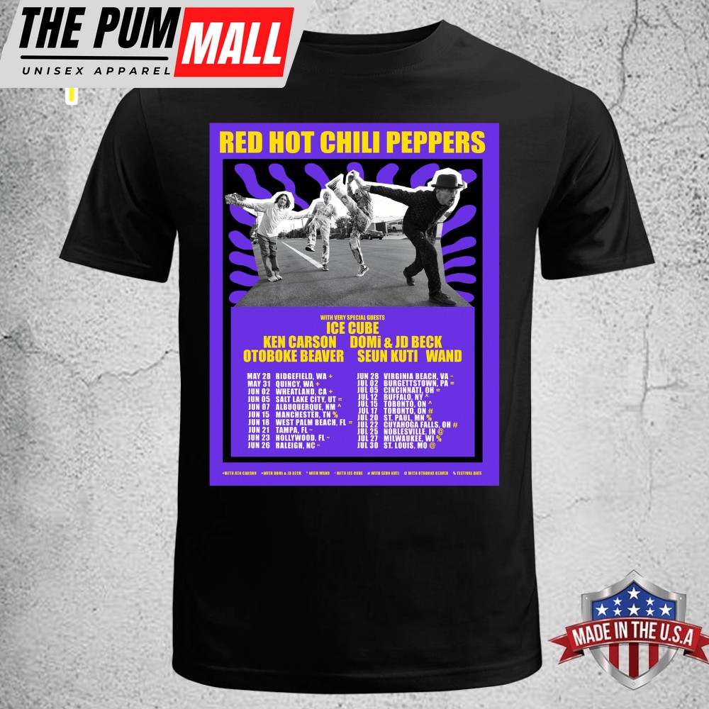 Red Hot Chili Peppers Tour 2025 Dates T-shirt Tee