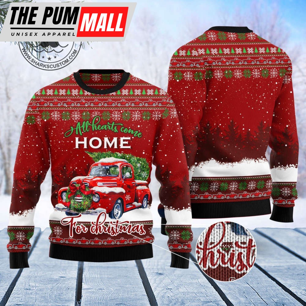 red-truck-home-christmas-t1011-ugly-christmas-sweater-noel-malalan-wupfs7ie Red Truck Home Christmas T1011 Ugly Christmas Sweater -Noel Malalan