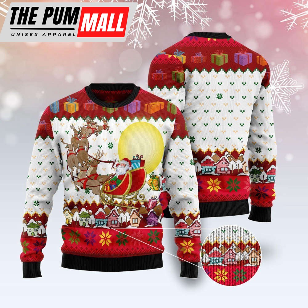 reindeer-and-santa-claus-ugly-christmas-sweater-for-men-women-w5gohred Reindeer And Santa Claus Ugly Christmas Sweater For Men & Women