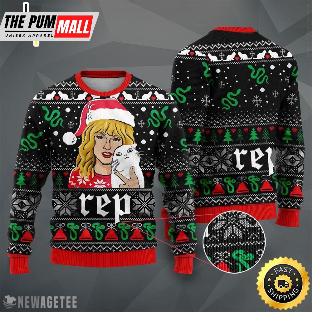 Rep Taylor Swift Knit Ugly Christmas Sweater