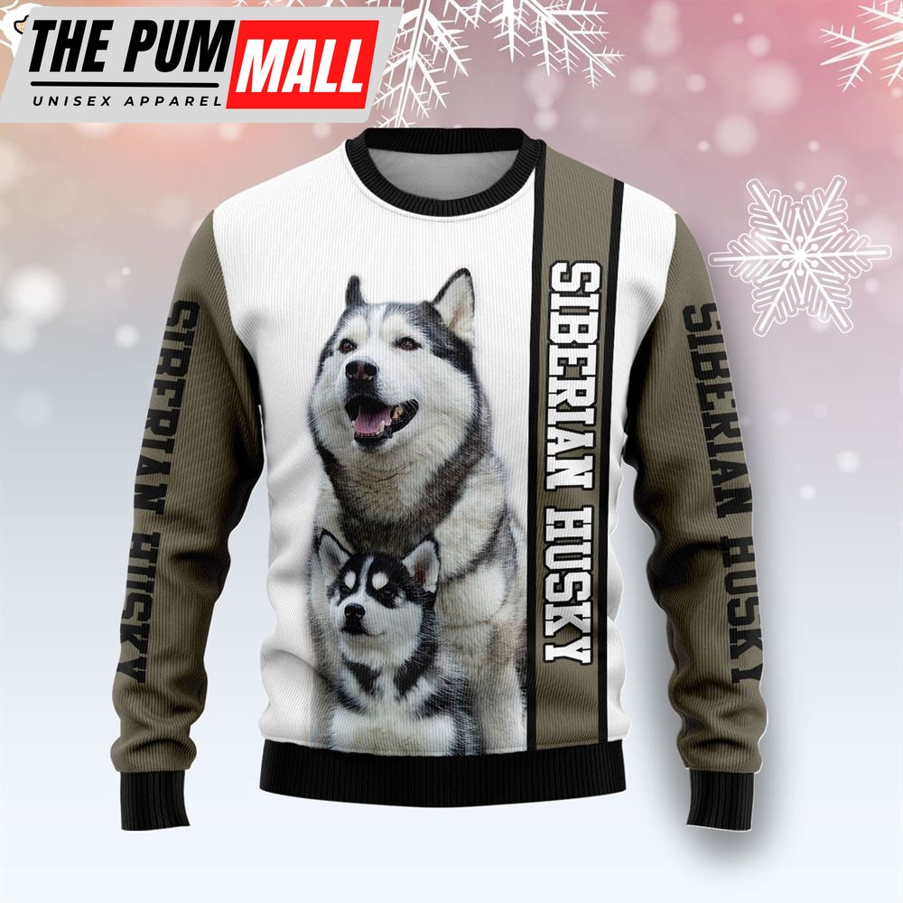 Rescued Siberian Husky Ugly Christmas Sweater – Gift For Pet Lovers – Unisex Crewneck Sweater