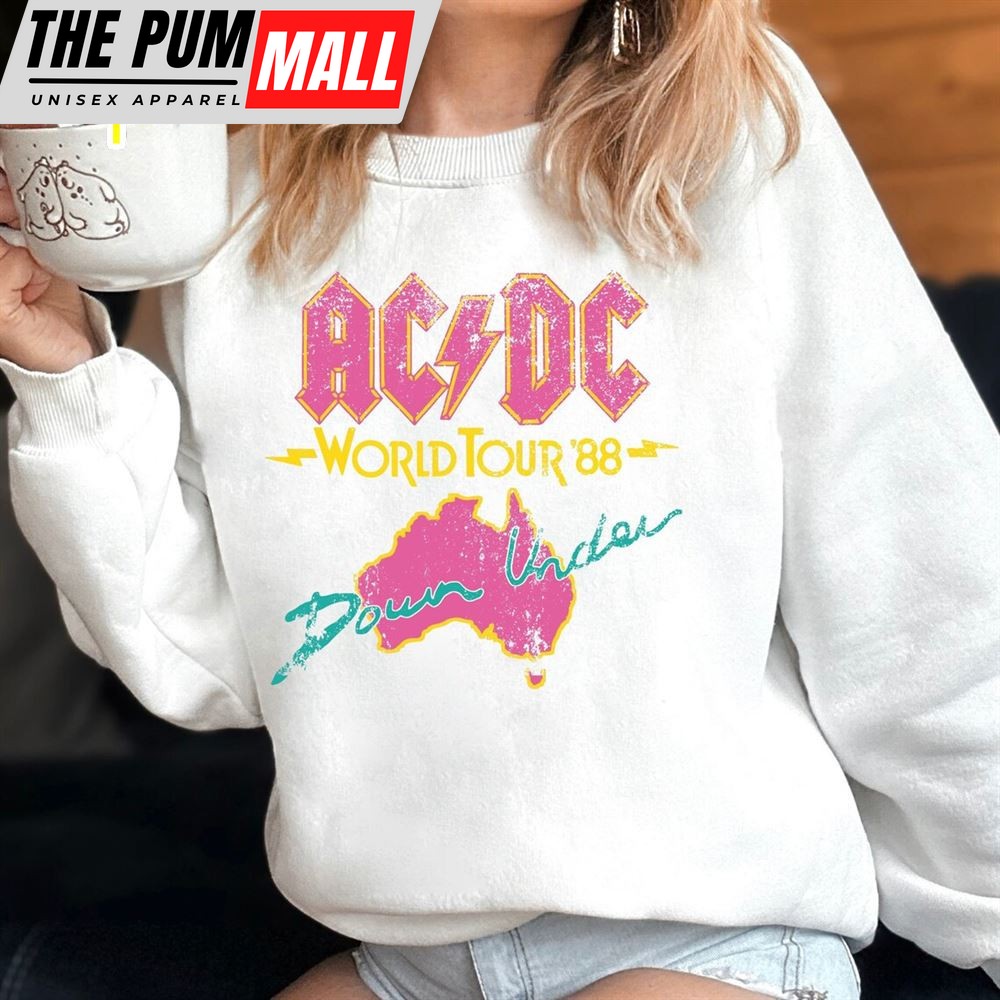 Retro Acdc Tour 2025 Vintage Classic Rock Band Sweatshirt