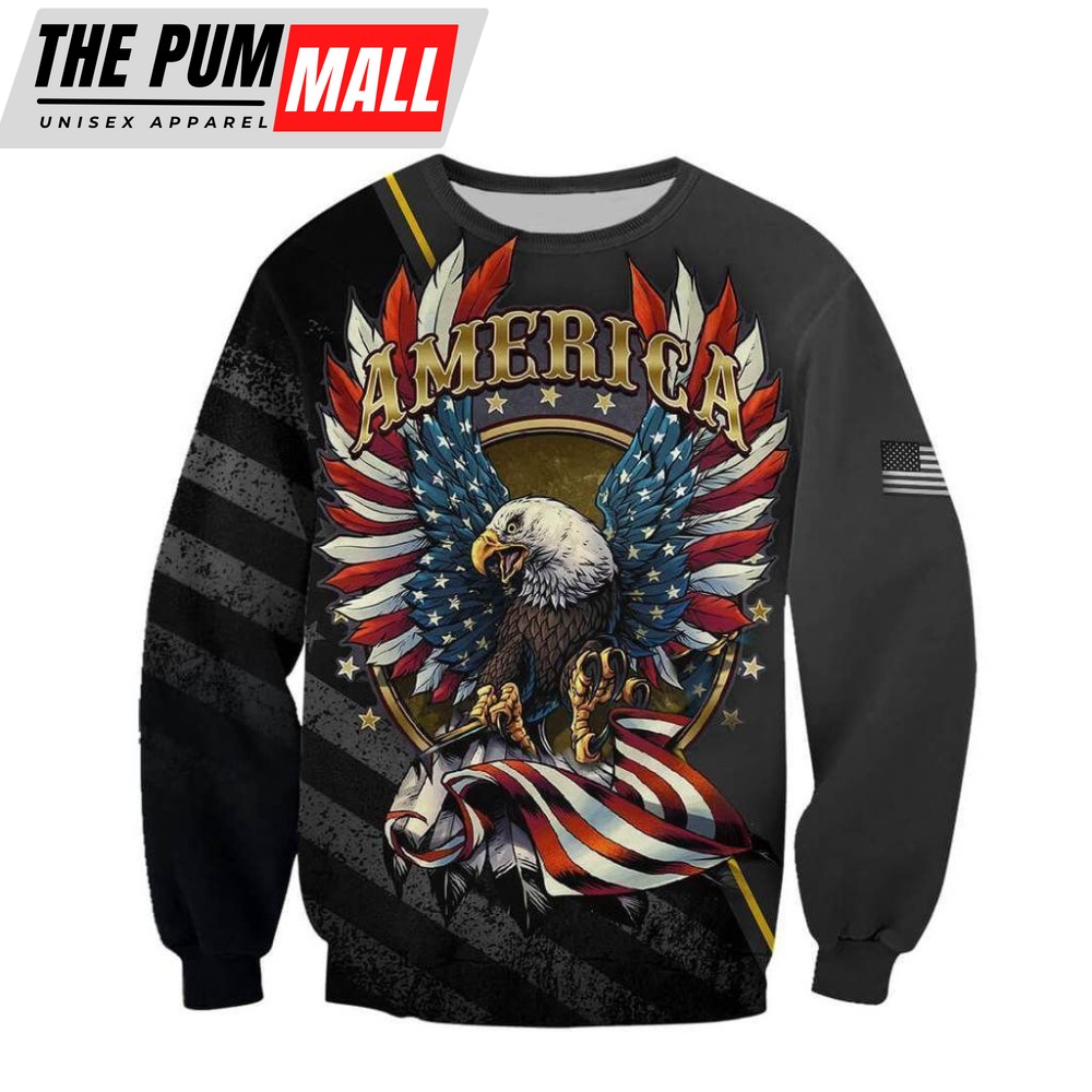 Retro American Flag Eagle Veteran Ugly Christmas Sweater – Perfect Gift!
