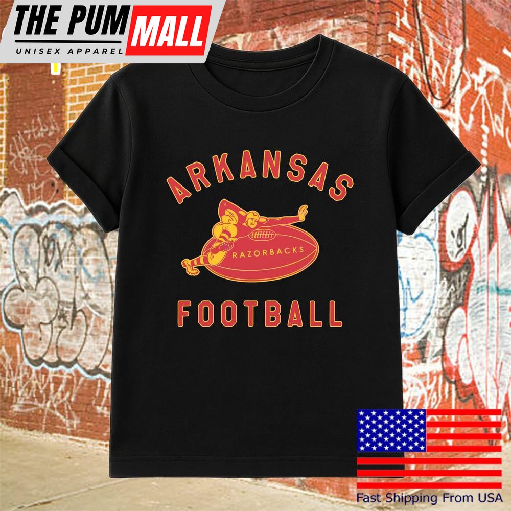 Retro Arkansas Razorbacks Football Midcentury Logo Mascot T-Shirt
