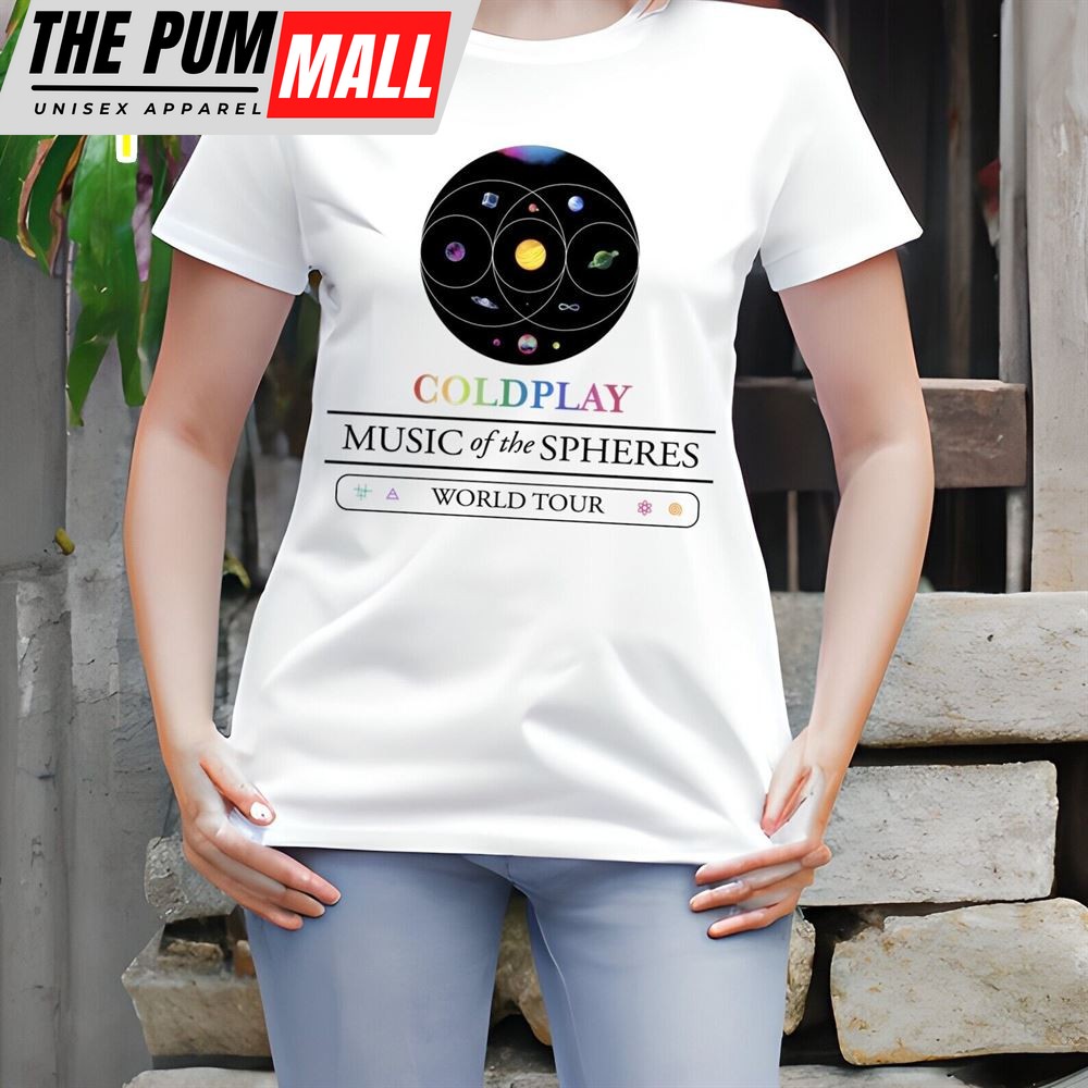 Retro Coldplay Music Band Tshirt, Music Of The Spheres Tour 2024 Tshirt Unisex