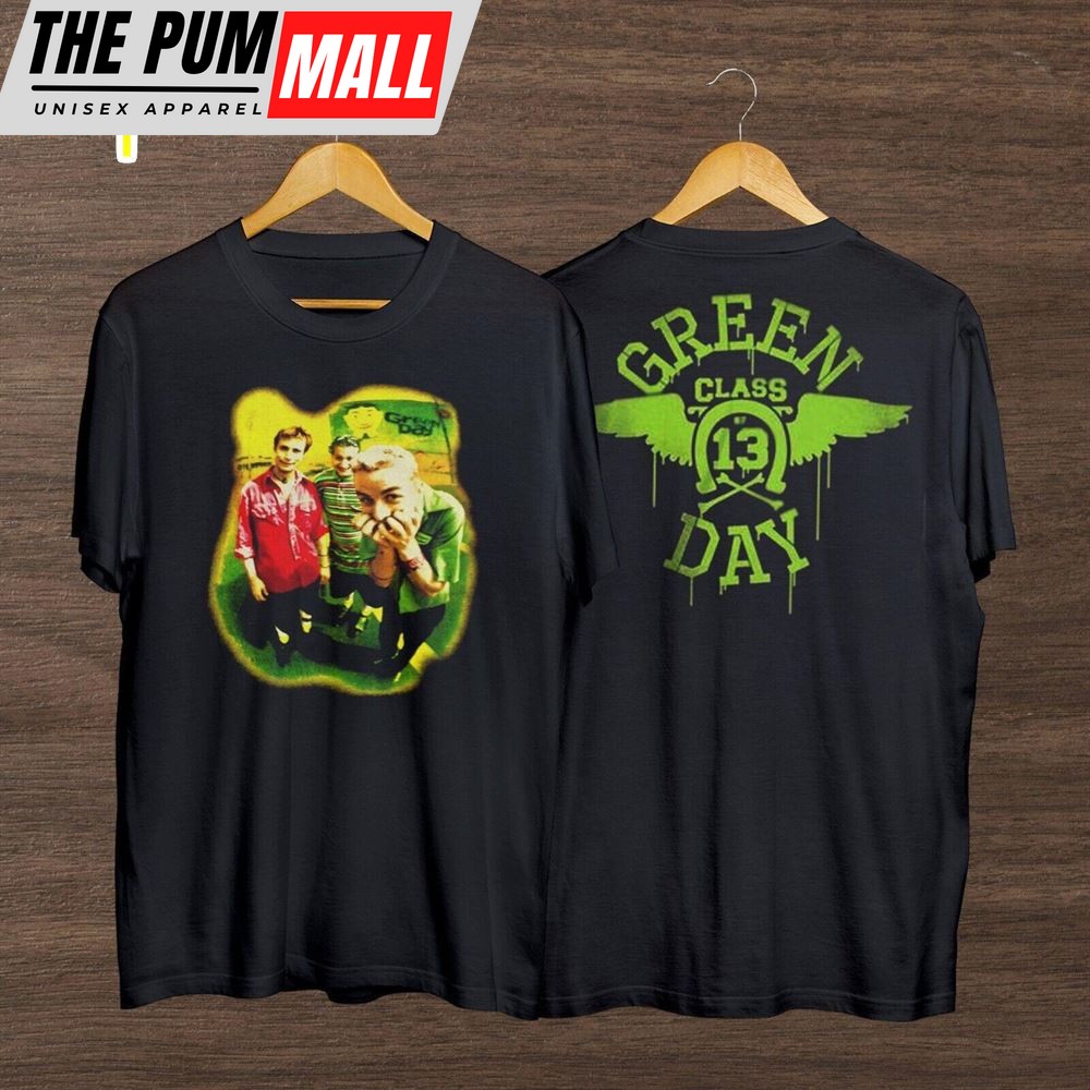 Retro Music Green Day Band Vintage Graphic Tee, Green Day Tour 2024 Neon T-Shirt
