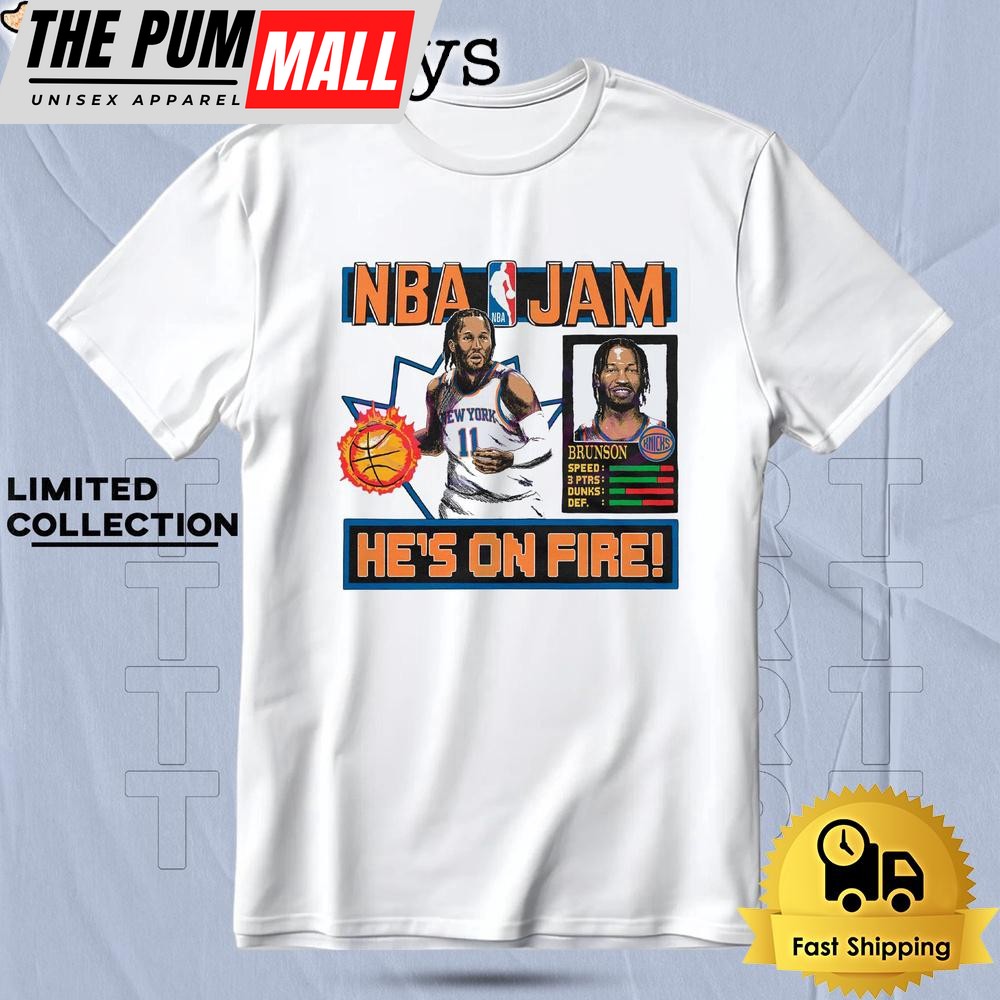 Retro Nba Jam Knicks Jalen Brunson T Shirt
