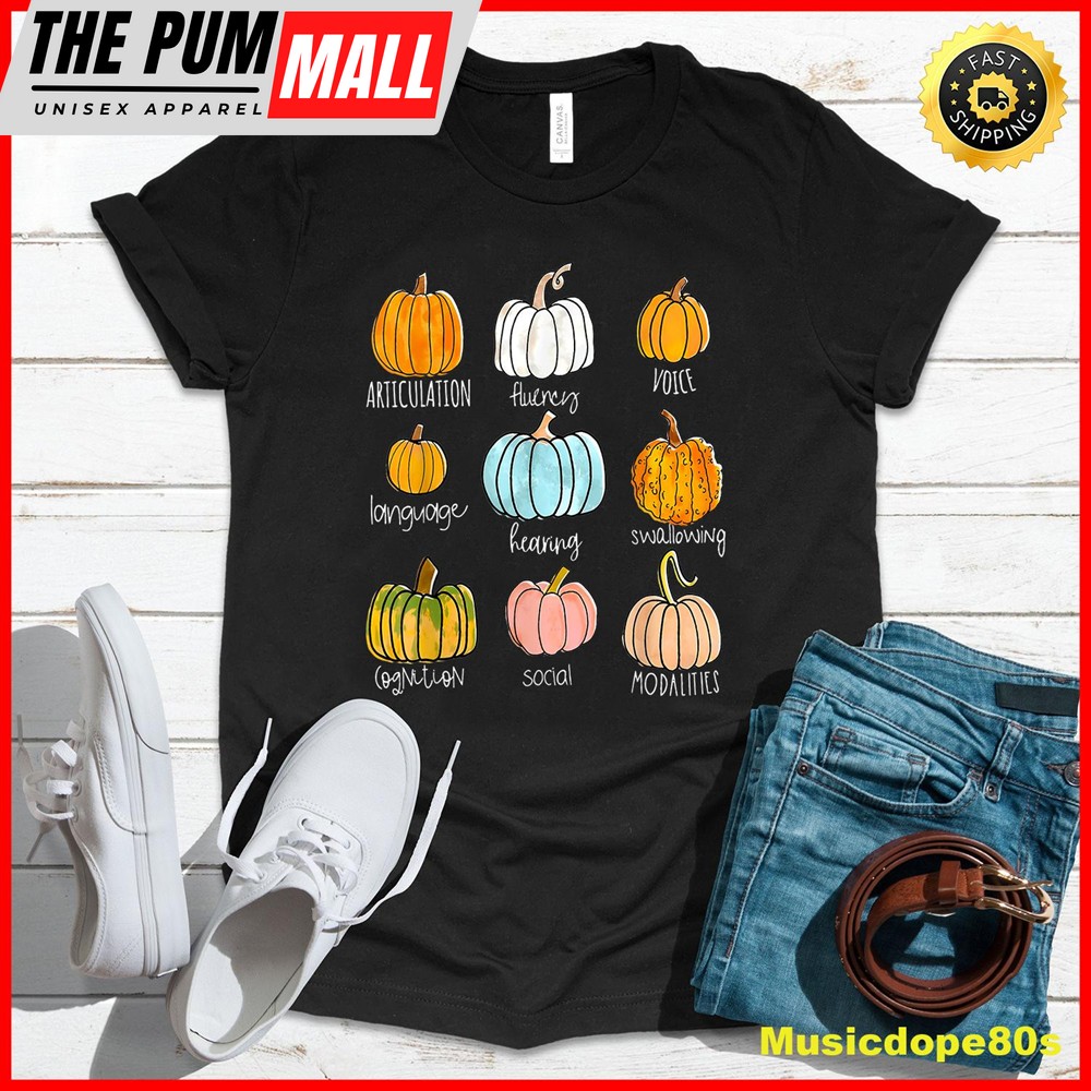 Retro Speech Therapy Pumpkin For Sped Teachers SLP Pumpkin T-Shirt