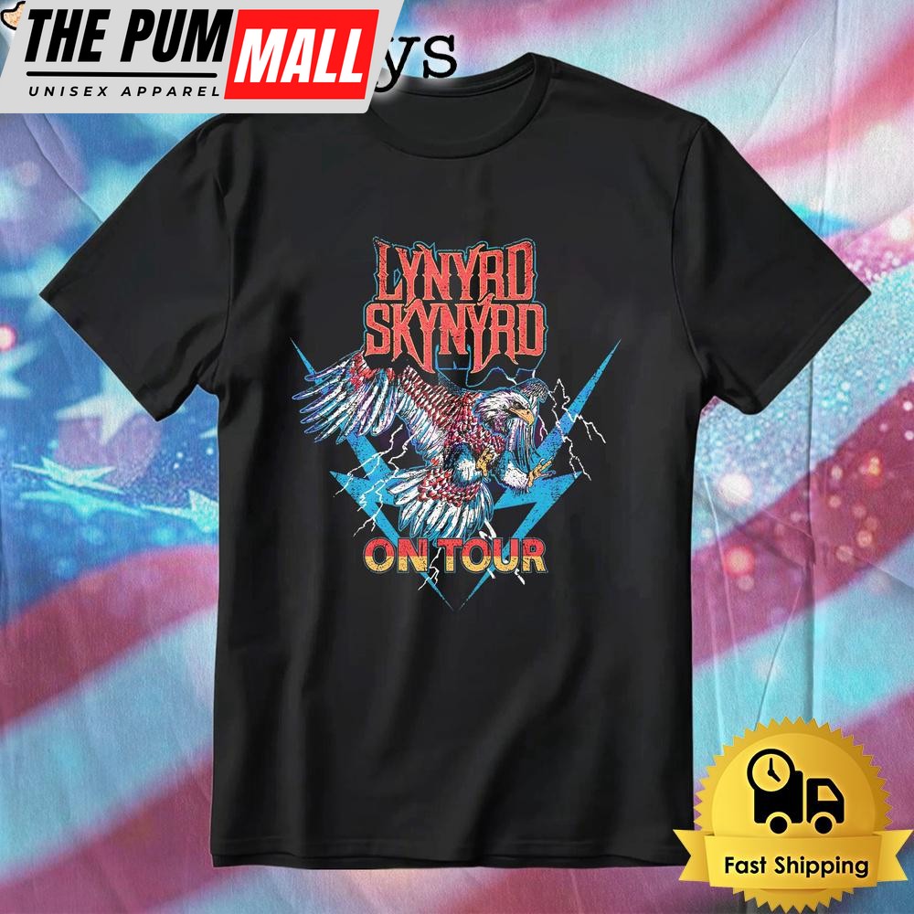 Retro Vintage Lynyrd Skynyrd Flying Eagle Lightning Tour On Stage T-Shirt