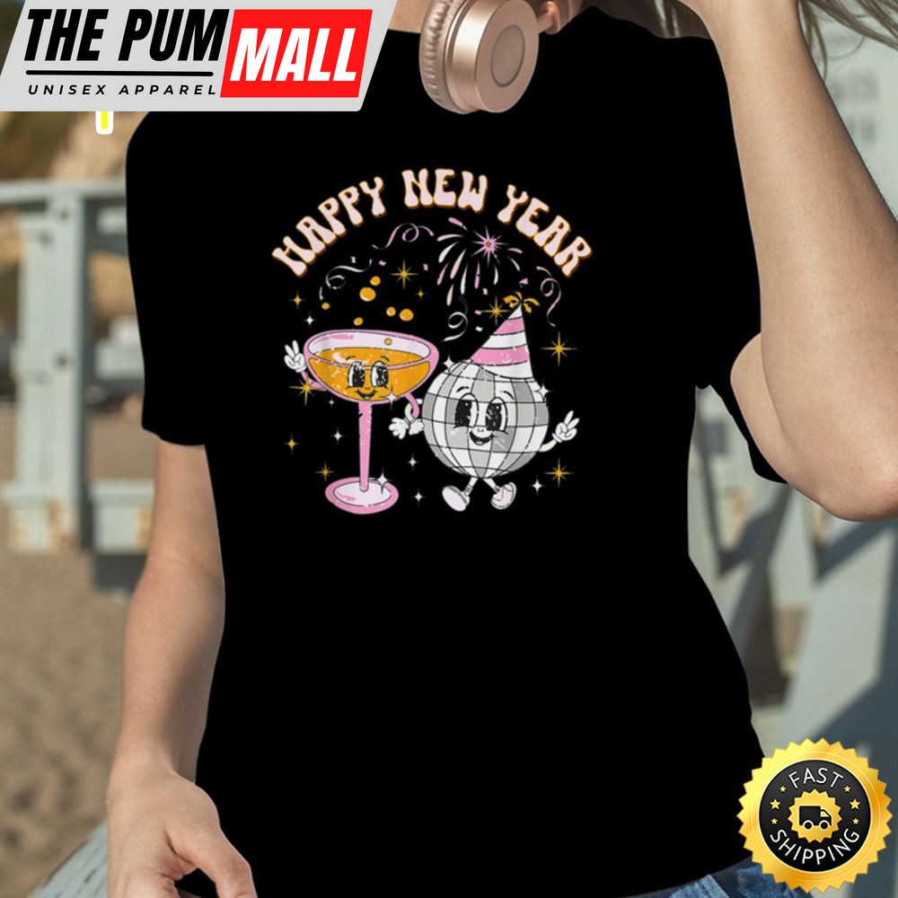 Retro Vintage New Years Eve 2025 Happy New Year Unisex Basic T-shirt