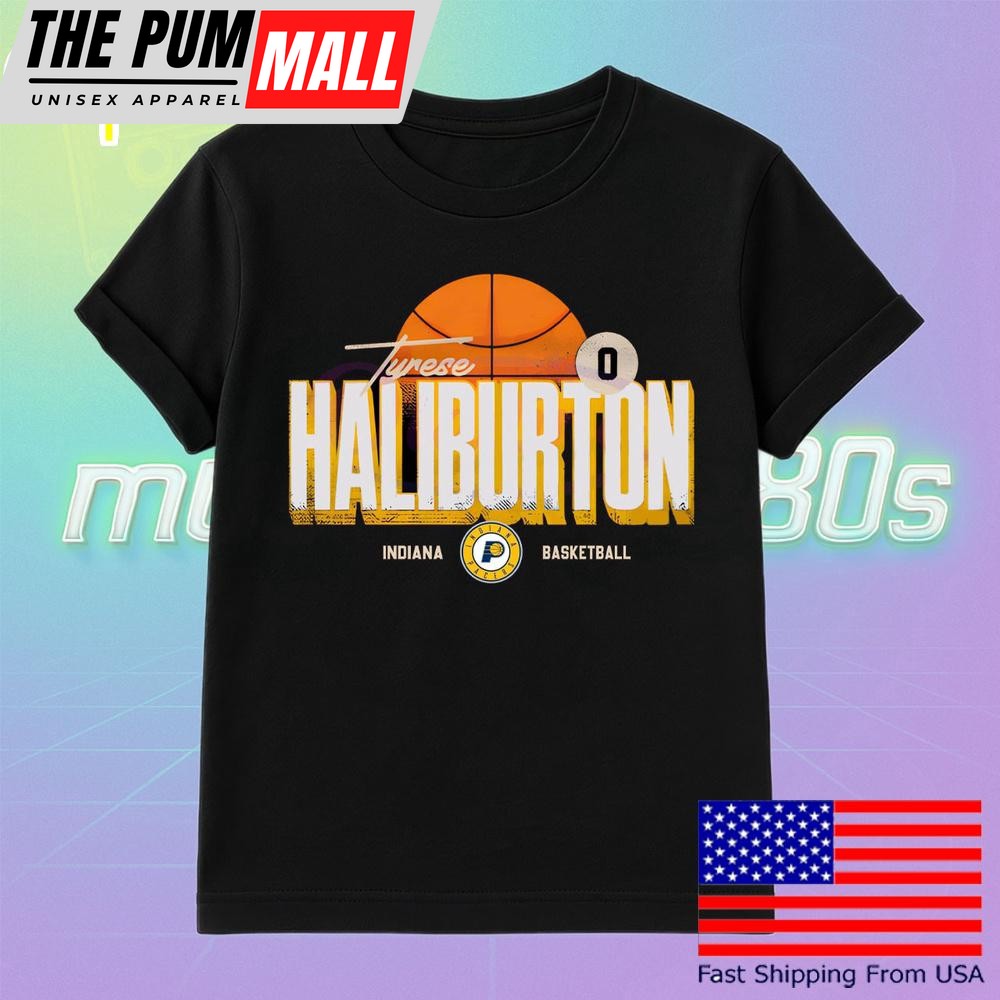 Retro Vintage Tyrese Haliburton Indiana Pacers Basketball Label T Shirt