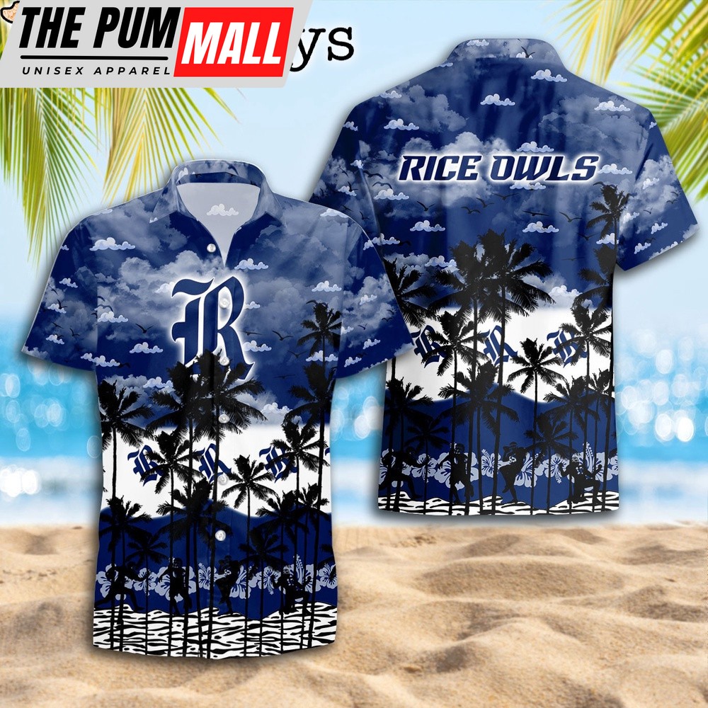 Rice Owls Palms Tree Hawaiian Shirt
