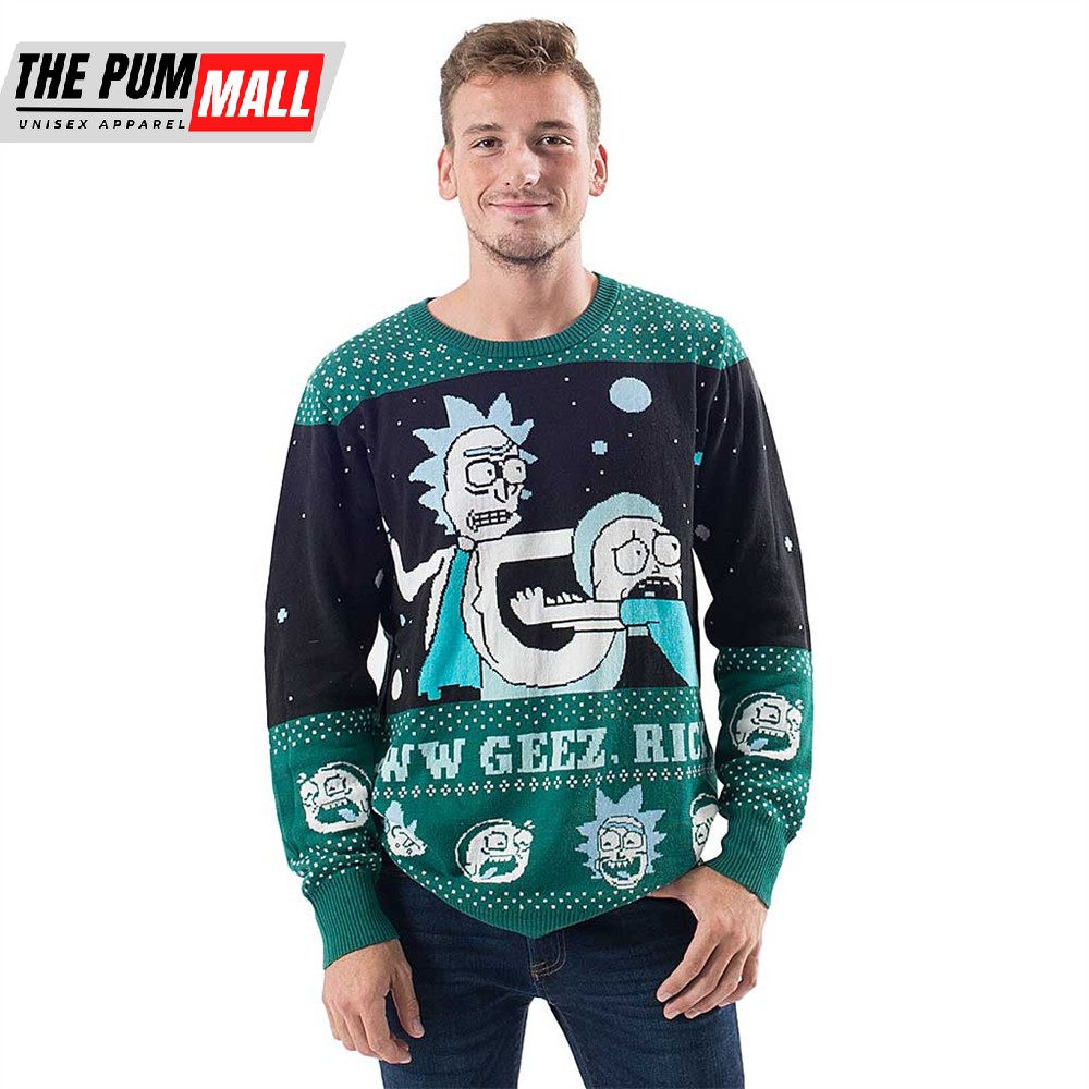Rick And Morty Aww Geez, Rick Ugly Christmas Sweater