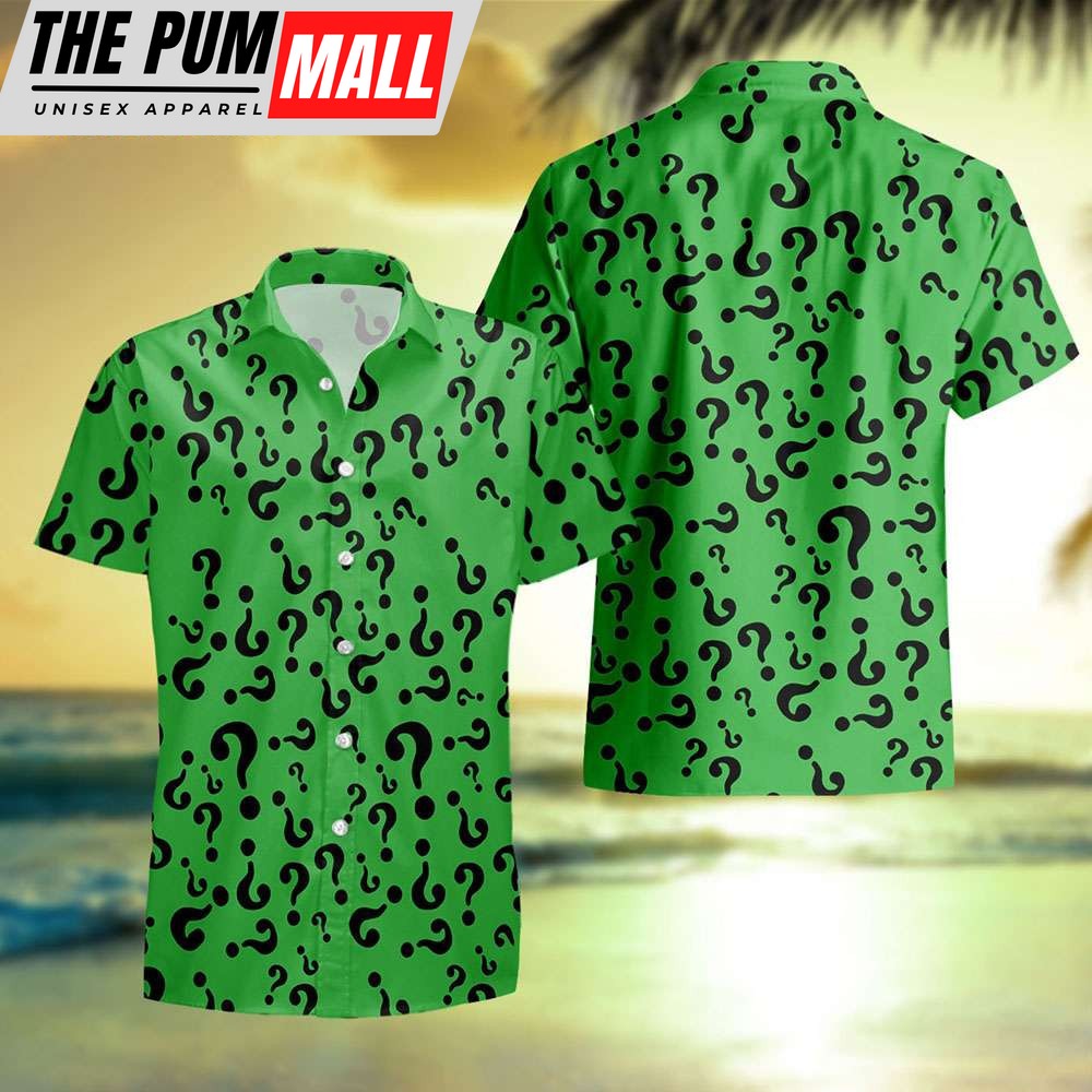 Riddler Supervillain Horror Movie Green Hawaiian Shirt