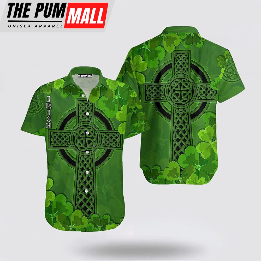 Rish St Patricks Day Shirts, Shamrock Hawaiian Shirt