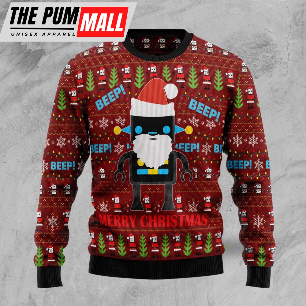 Robot Santa HZ102312 Ugly Christmas Sweater – Best Gift For Christmas