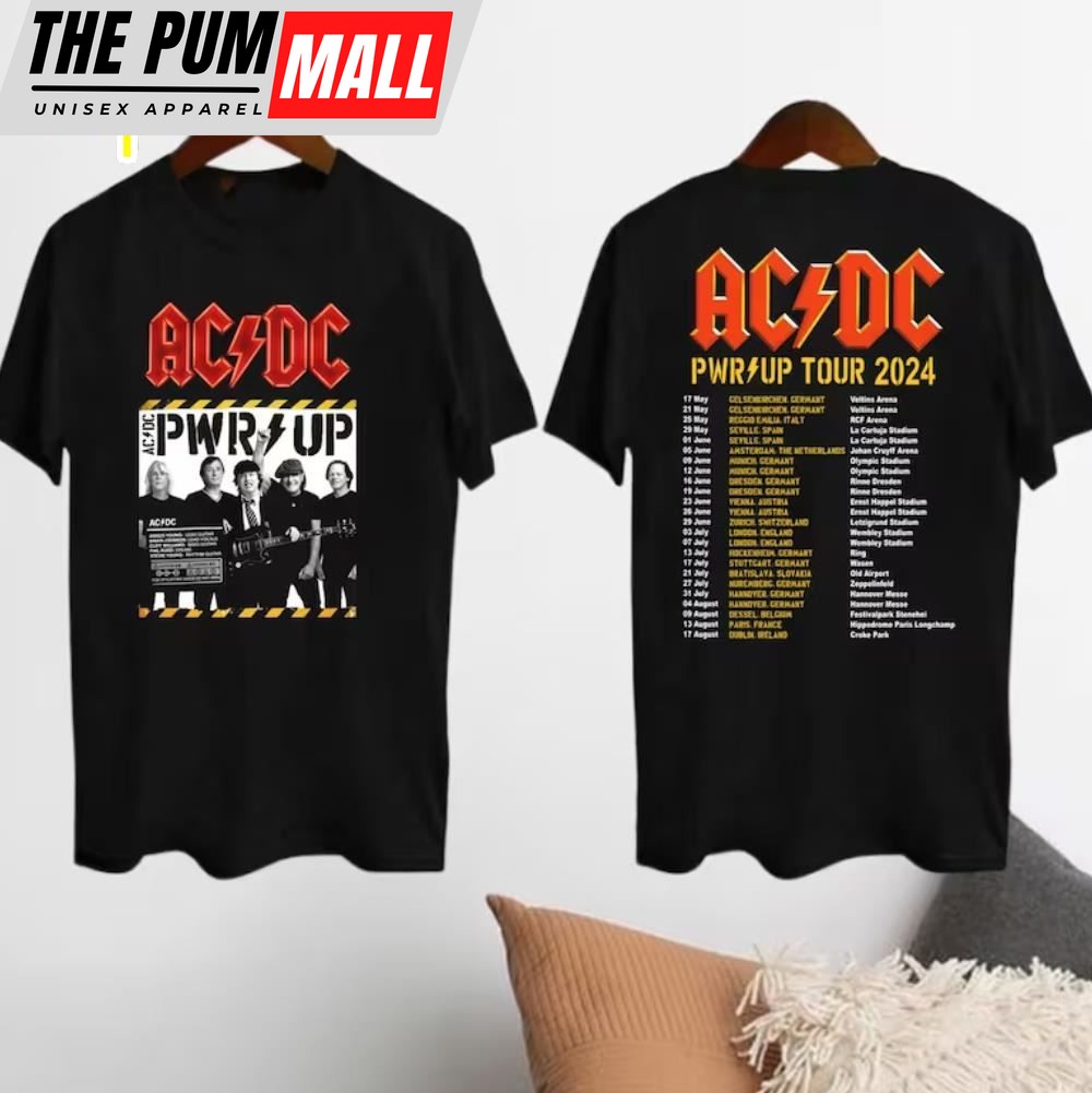 Rock Band Acdc Tour 2024 Acdc Pwr Up World Tour 2024 Shirt