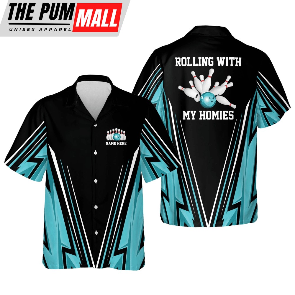 Rolling with My Homies Hawaiian Shirt: Perfect Bowling Team Gift