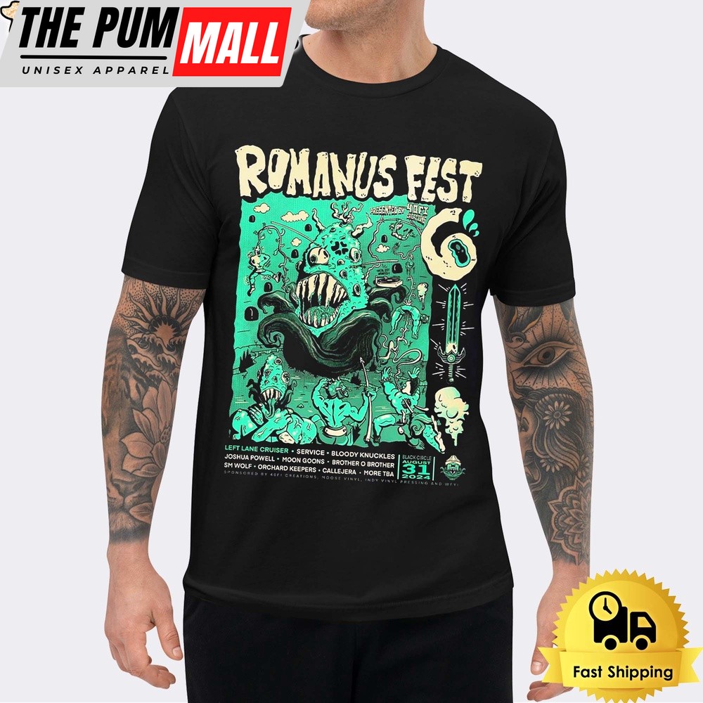 Romanus Fest Evil Corn Alien Artwork With Full Lineup On August 31 2024 Unisex T-Shirt
