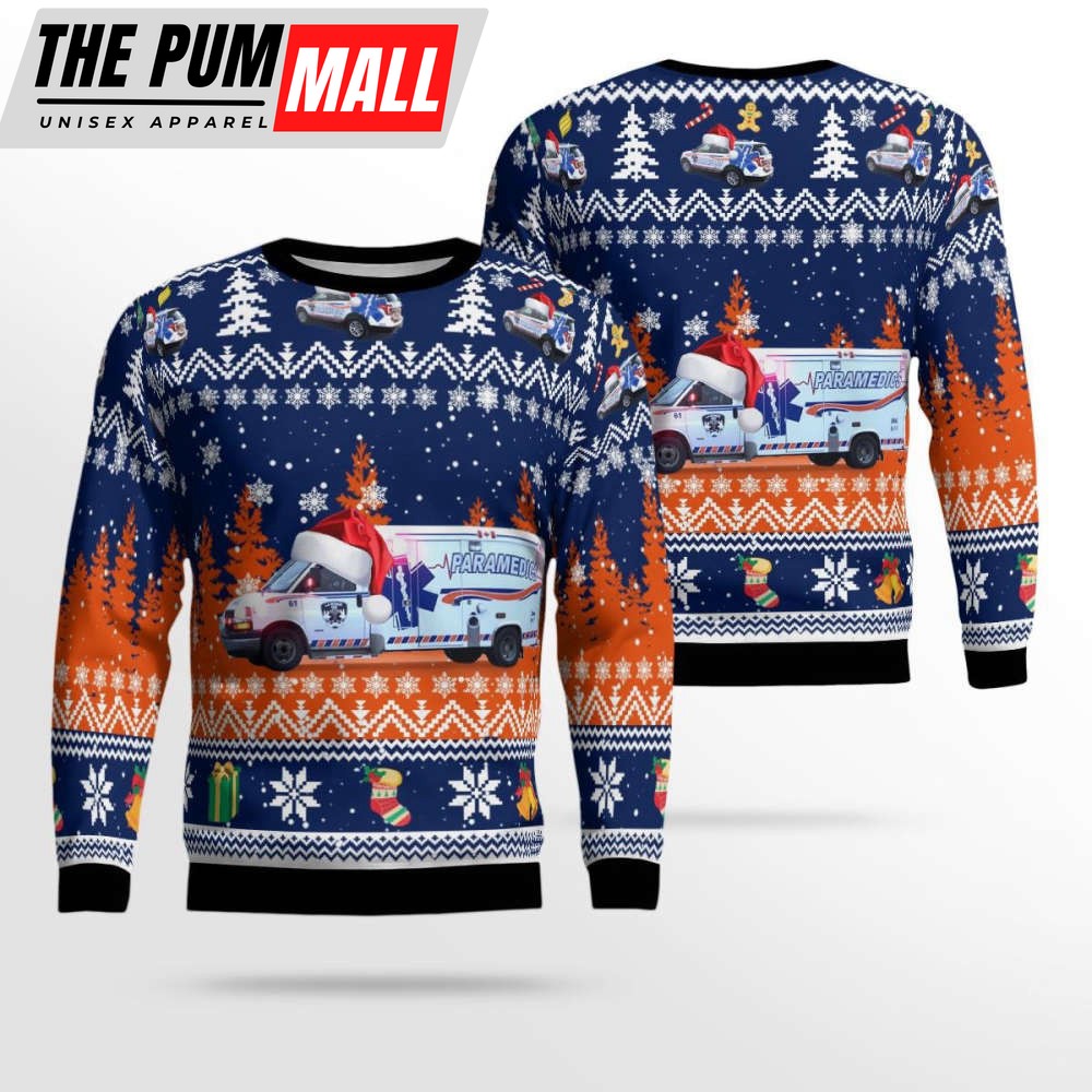 Ronge Emergency Medical Services Ugly Christmas Sweater, Gift For Christmas