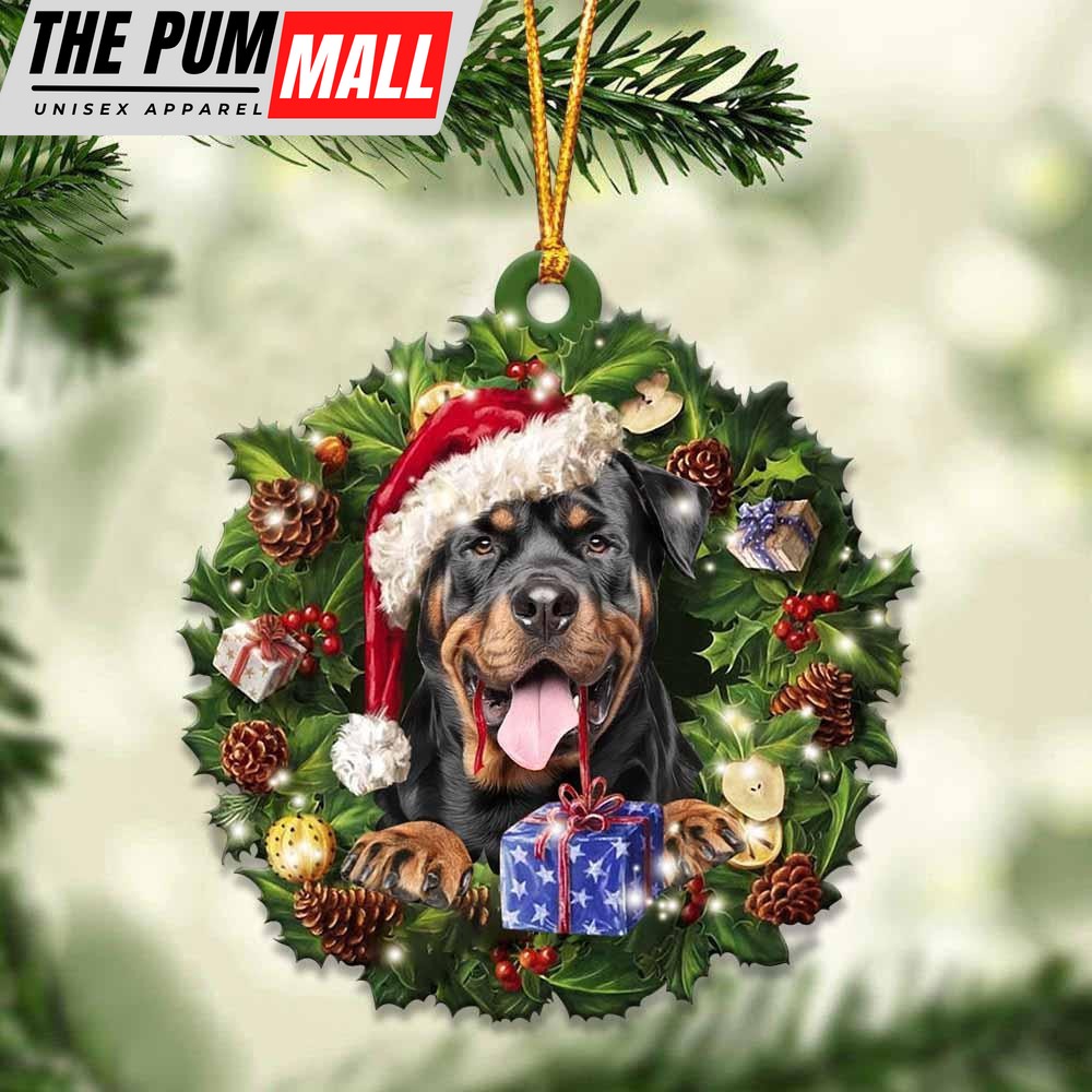 Rottweiler And Christmas Ornament – Acrylic Dog Ornament – Gifts For Dog Lovers Limited Edition