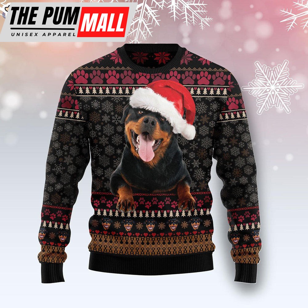 Rottweiler Christmas Gift Dog Lover Ugly Christmas Sweater – Christmas Outfits Gift