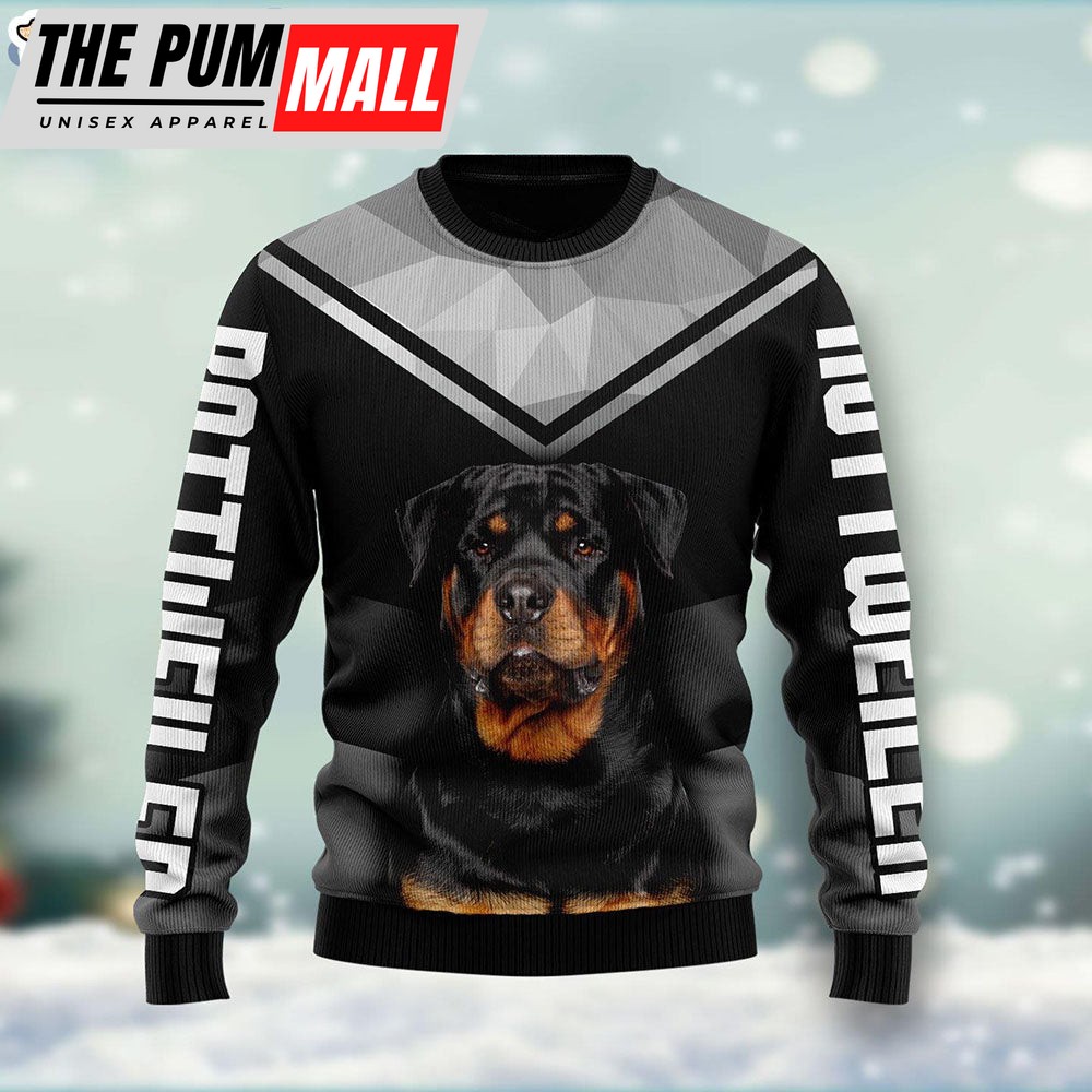 Rottweiler Dog Lover Black Ugly Christmas Sweater – Christmas Gift For Friends