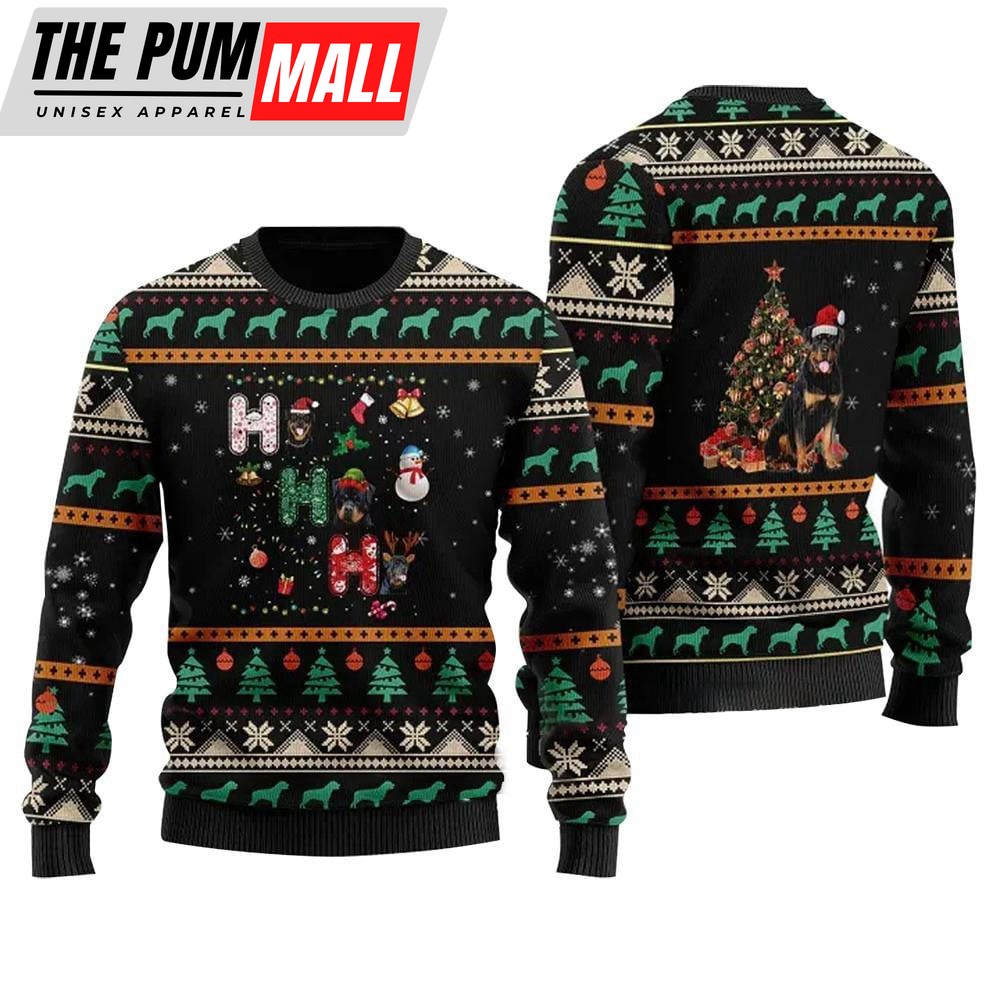 Rottweiler Dog Ugly Christmas Sweater – Festive and Hilarious Pet Apparel