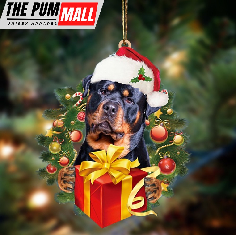 Rottweiler Give Gifts Hanging Ornament – Flat Acrylic Dog Ornament – Dog Lovers Gifts For Him Or Her Limited Edition