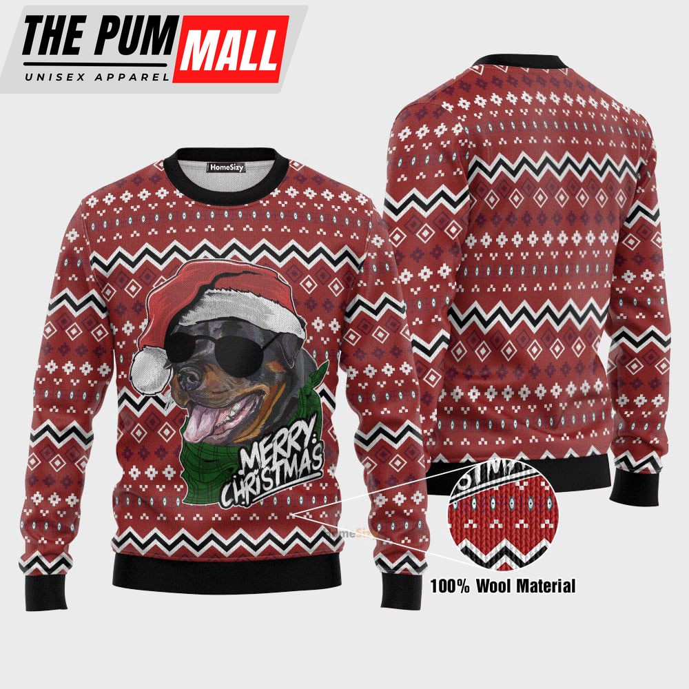 Rottweiler Merry Christmas, 3D Ugly Christmas Sweater Gift For Dog Lover