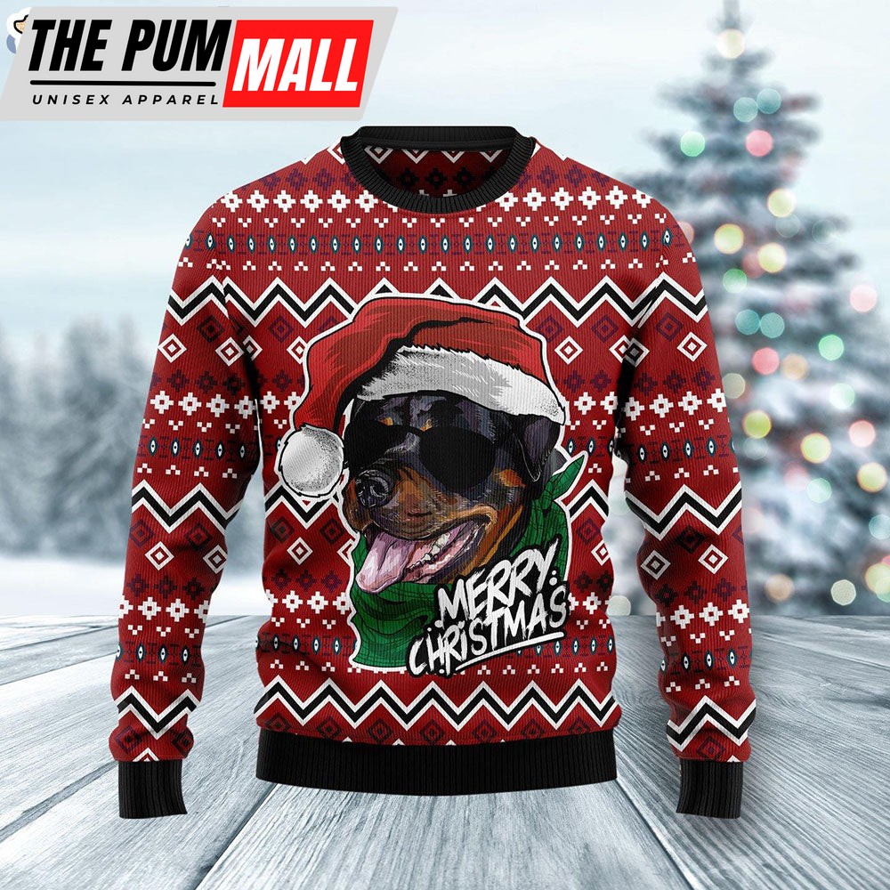 Rottweiler Merry Christmas Dog Lover Ugly Christmas Sweater – Christmas Outfits Gift