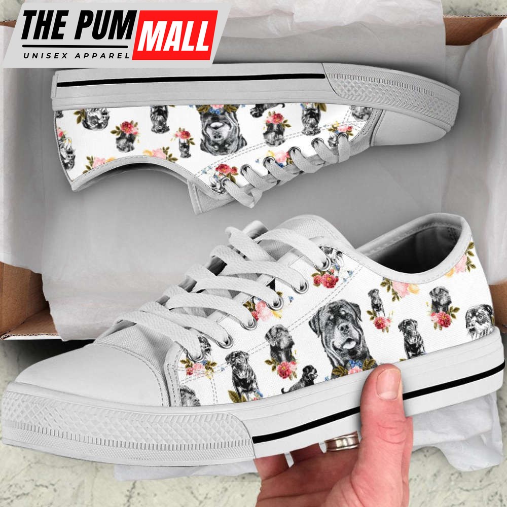 Rottweiler White Low Top Shoes – Stylish Footwear MH0809201