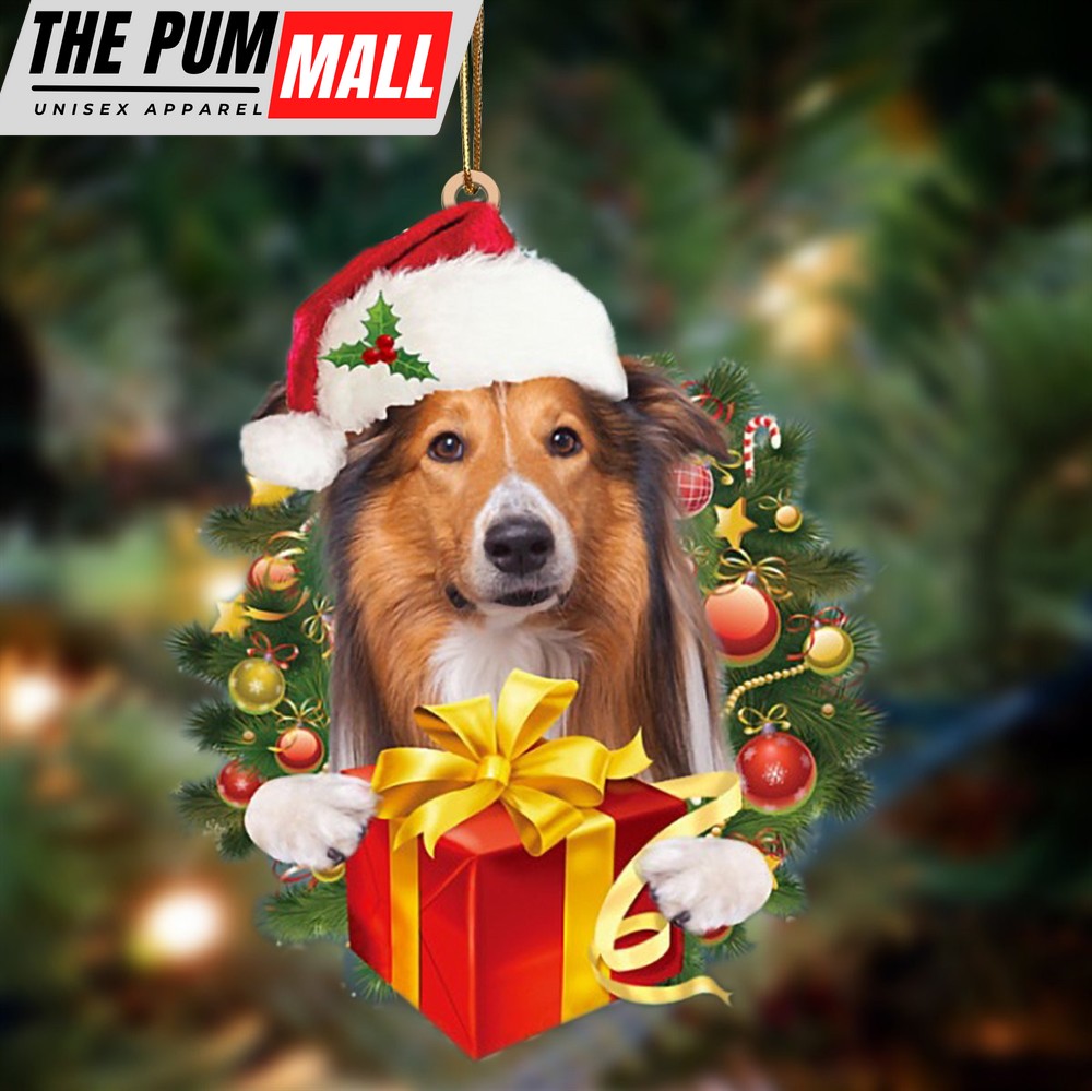 Rough Collie Give Gifts Hanging Ornament – Flat Acrylic Dog Ornament – Dog Lovers Gifts For Him Or Her Limited Edition