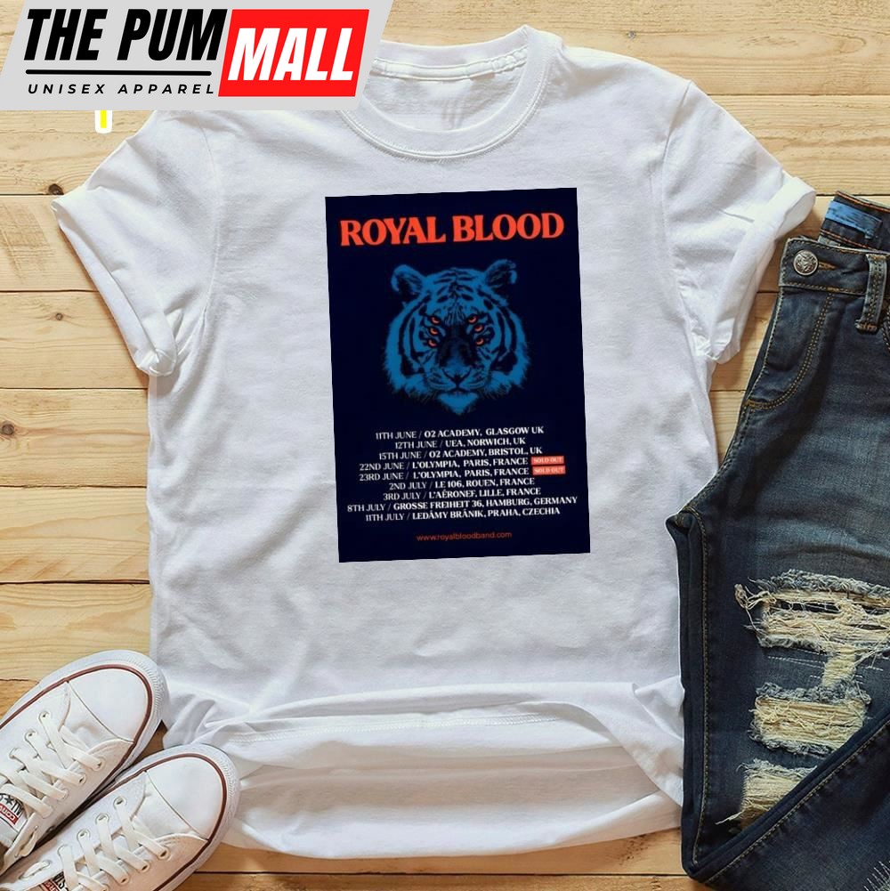 Royal Blood Back To The Water Below 2025 European Tour Poster T-Shirt