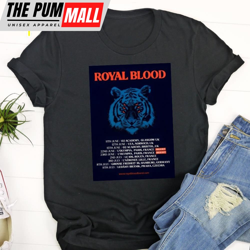 Royal Blood Back To The Water Below 2025 European Tour Poster Unisex T-Shirt