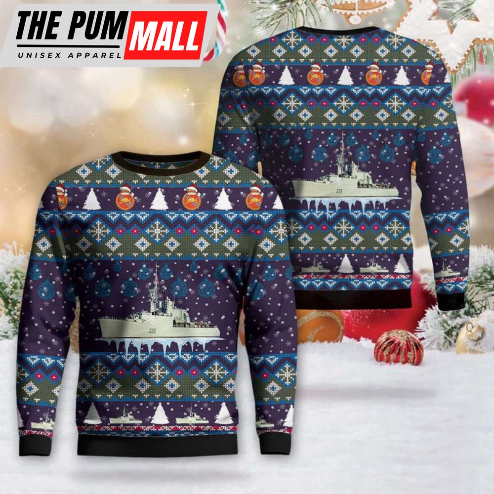 Royal Canadian Navy RCN HMCS Ottawa (DDH 229) St. Laurent-class destroyer Christmas Sweater 3D Gift For Christmas
