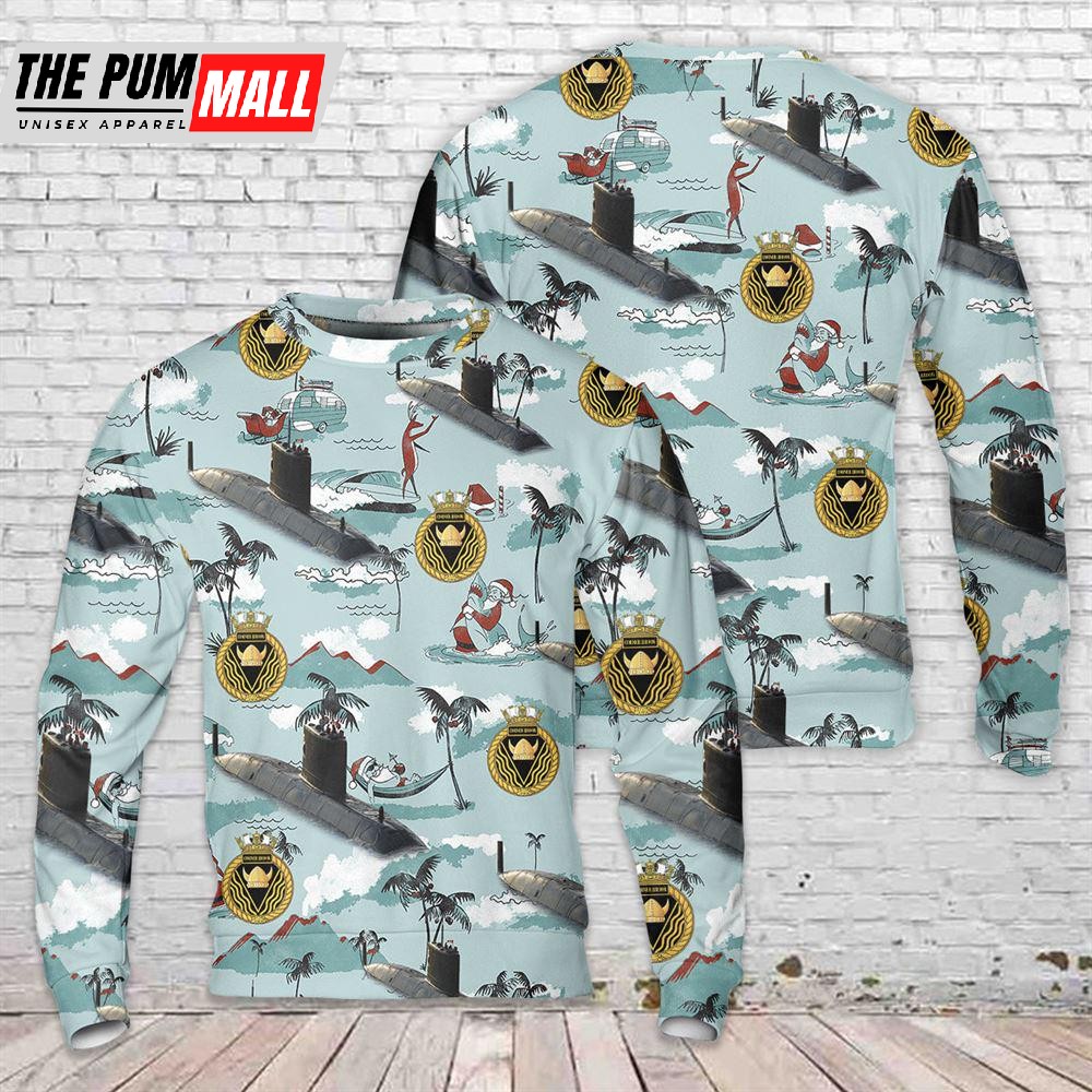 Royal Canadian Navy SSK 878 HMCS Corner Brook Submarine Christmas Sweater Gift For Christmas