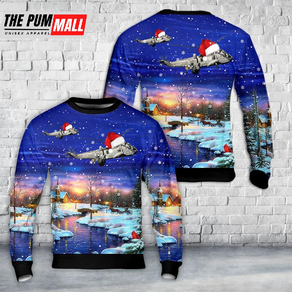 Royal Navy 849 Squadron Westland Sea King Christmas Sweater Gift For Christmas