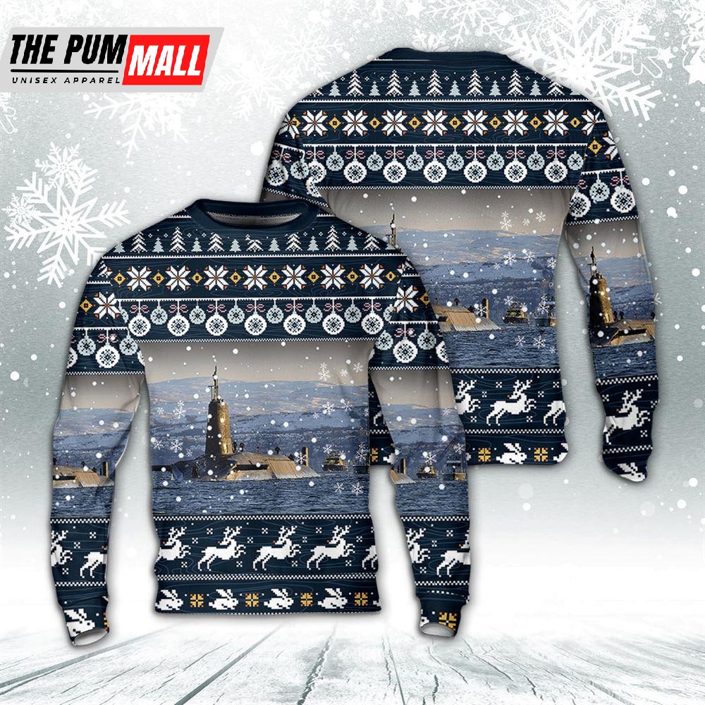 Royal Navy Vanguard-class submarine HMS Vanguard Christmas AOP Sweater Gift For Christmas