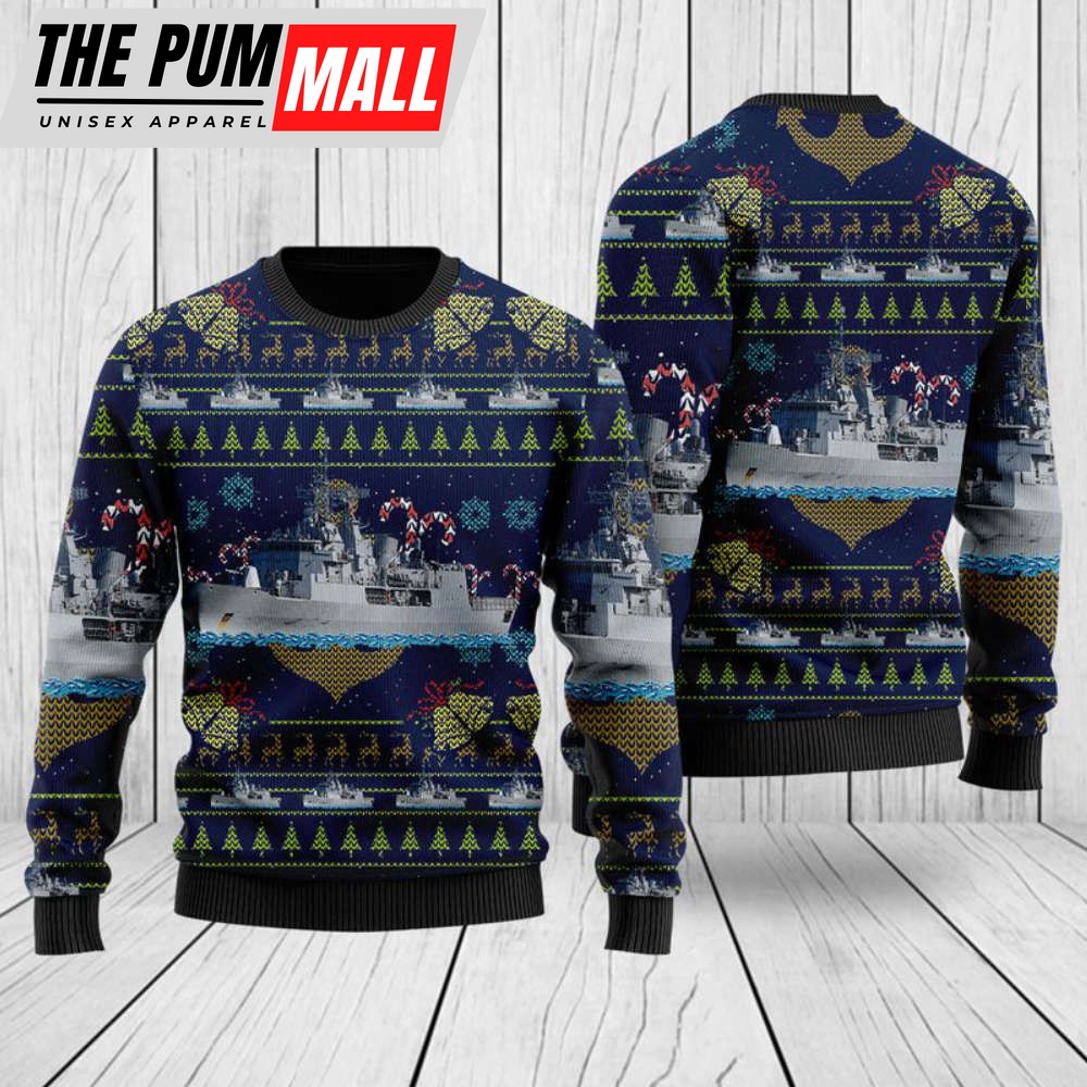 Royal New Zealand Navy HMNZS Te Mana (F111) Christmas Sweater – Unique 3D Gift
