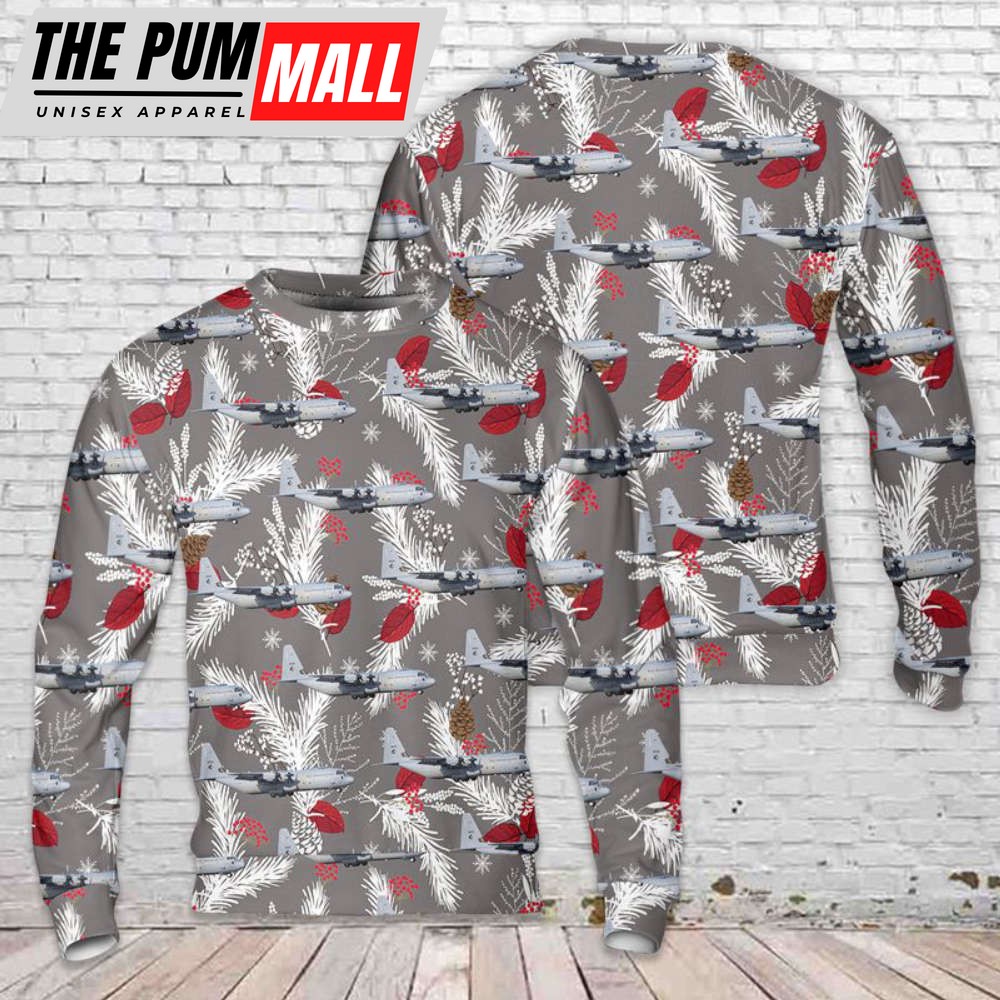 Royal Norwegian Air Force Lockheed Martin C-130J-30 Hercules Christmas Sweater 3D Gift For Christmas