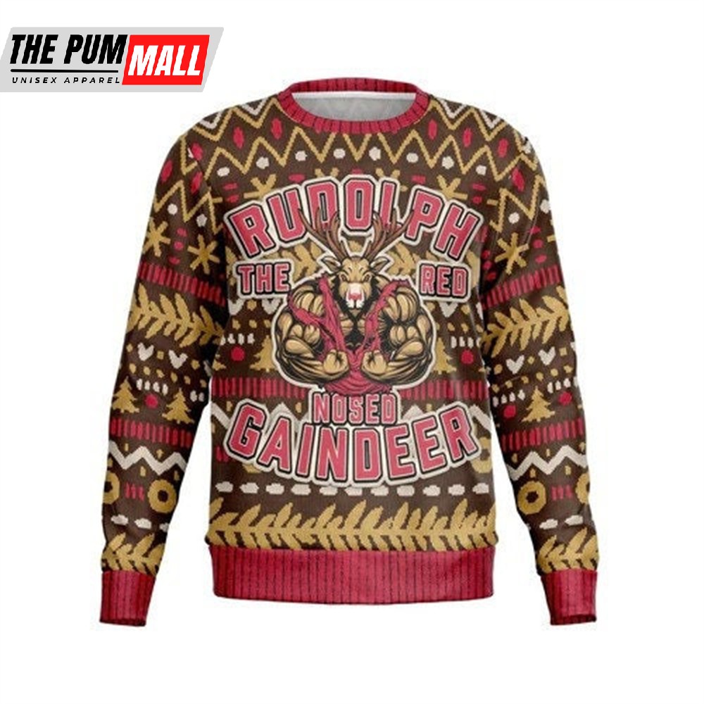 Rudolph The Red Nosed Gaindeer Ugly Christmas Sweater