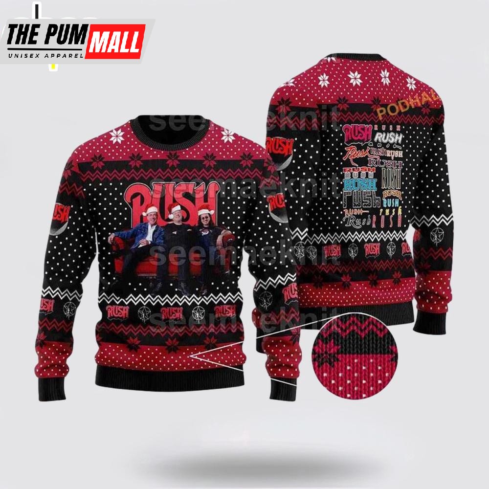 Rush Band All Logo Memories Xmas For Family And Friends Ugly Christmas Sweater