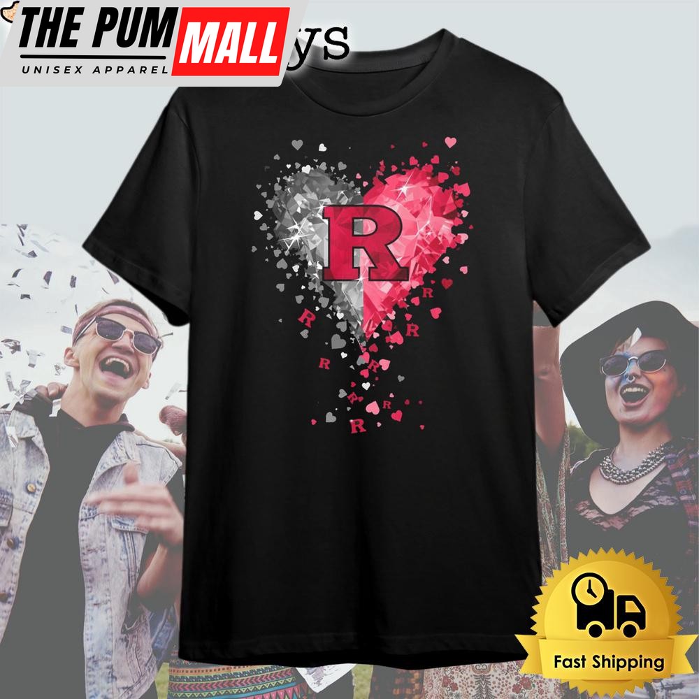 Rutgers Scarlet Knights Crystal Heart T Shirt